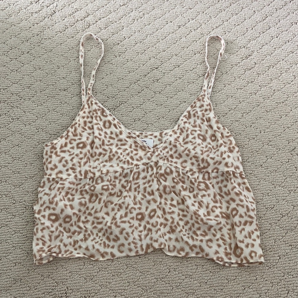 Aritzia Little moon tank tan leopard